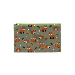 Fox Pattern Texture Cosmetic Bag (XS)