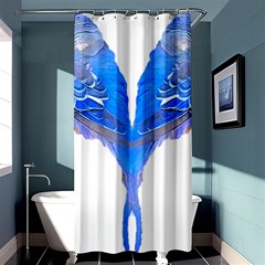 Budgies T- Shirt Blue Budgies - Heart Shape T- Shirt Shower Curtain 36  X 72  (stall)  by EnriqueJohnson