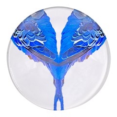 Budgies T- Shirt Blue Budgies - Heart Shape T- Shirt Round Glass Fridge Magnet (4 Pack) by EnriqueJohnson