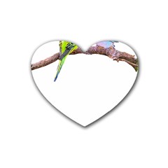 Budgies T- Shirt Cute Budgie Couple T- Shirt Rubber Heart Coaster (4 Pack) by EnriqueJohnson