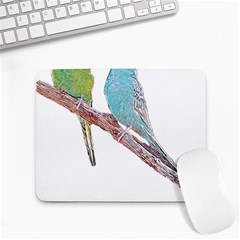 Budgies T- Shirt Cute Budgies - Green And Blue T- Shirt Small Mousepad by EnriqueJohnson