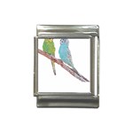 Budgies T- Shirt Cute Budgies - Green And Blue T- Shirt Italian Charm (13mm) Front