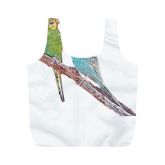 Budgies T- Shirt Cute Budgies - Green And Blue T- Shirt Full Print Recycle Bag (m) by EnriqueJohnson