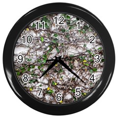 Climbing Plant At Outdoor Wall Wall Clock (black) by dflcprintsclothing