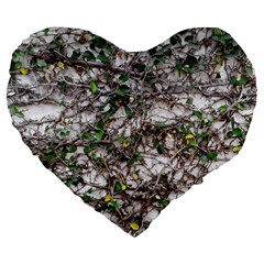 Climbing Plant At Outdoor Wall Large 19  Premium Heart Shape Cushions by dflcprintsclothing