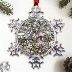 Climbing Plant At Outdoor Wall Metal Large Snowflake Ornament by dflcprintsclothing