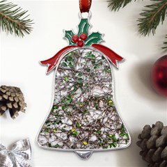 Climbing Plant At Outdoor Wall Metal Holly Leaf Bell Ornament