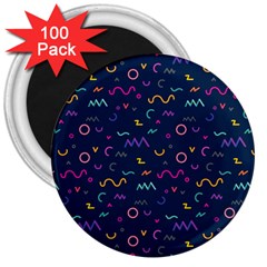 Scribble Pattern Texture 3  Magnets (100 Pack)