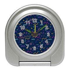 Scribble Pattern Texture Travel Alarm Clock by Pakjumat