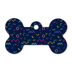 Scribble Pattern Texture Dog Tag Bone (one Side) by Pakjumat