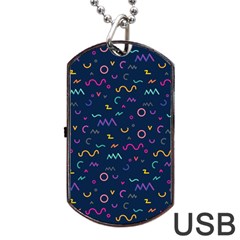 Scribble Pattern Texture Dog Tag Usb Flash (one Side) by Pakjumat