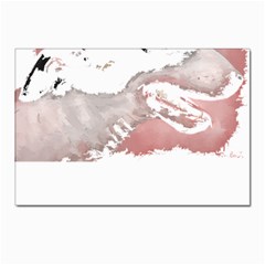 Bull Terrier T- Shirt A Painting Of A Black And White Bull Terrier On Pink Background T- Shirt Postcard 4 x 6  (pkg Of 10) by EnriqueJohnson