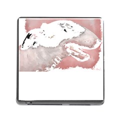 Bull Terrier T- Shirt A Painting Of A Black And White Bull Terrier On Pink Background T- Shirt Memory Card Reader (square 5 Slot) by EnriqueJohnson