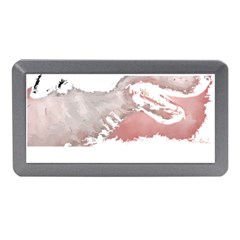 Bull Terrier T- Shirt A Painting Of A Black And White Bull Terrier On Pink Background T- Shirt Memory Card Reader (mini) by EnriqueJohnson