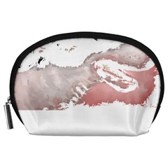 Bull Terrier T- Shirt A Painting Of A Black And White Bull Terrier On Pink Background T- Shirt Accessory Pouch (large)