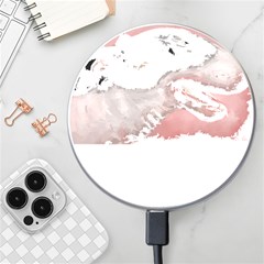 Bull Terrier T- Shirt A Painting Of A Black And White Bull Terrier On Pink Background T- Shirt Wireless Fast Charger(white) by EnriqueJohnson