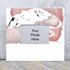 Bull Terrier T- Shirt A Painting Of A Black And White Bull Terrier On Pink Background T- Shirt White Wall Photo Frame 5  X 7 