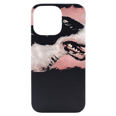 Bull Terrier T- Shirt A Painting Of A Black And White Bull Terrier On Pink Background T- Shirt Iphone 14 Pro Max Black Uv Print Case