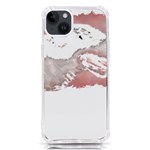 Bull Terrier T- Shirt A Painting Of A Black And White Bull Terrier On Pink Background T- Shirt iPhone 14 Plus TPU UV Print Case Front