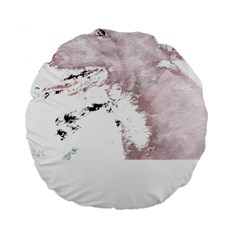 Bull Terrier T- Shirt A Painting Of A Bull Terrier With Its Tongue Out T- Shirt Standard 15  Premium Round Cushions by EnriqueJohnson