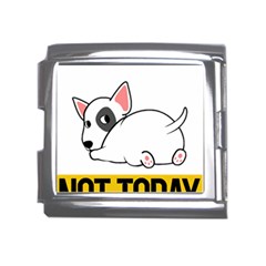 Bull Terrier T- Shirt Nope Not Today Bull Terrier 57 T- Shirt Mega Link Italian Charm (18mm) by EnriqueJohnson