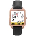 Bull Terrier T- Shirt Nope Not Today Bull Terrier 57 T- Shirt Rose Gold Leather Watch  Front