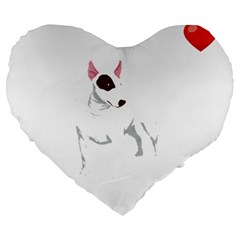 Bull Terrier T- Shirt Steal Your Heart Bull Terrier 01 T- Shirt Large 19  Premium Flano Heart Shape Cushions by EnriqueJohnson