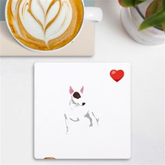 Bull Terrier T- Shirt Steal Your Heart Bull Terrier 01 T- Shirt Uv Print Square Tile Coaster  by EnriqueJohnson