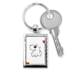 Bull Terrier T- Shirt Steal Your Heart Bull Terrier 08 T- Shirt Key Chain (rectangle) by EnriqueJohnson