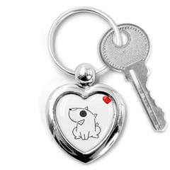 Bull Terrier T- Shirt Steal Your Heart Bull Terrier 08 T- Shirt Key Chain (heart) by EnriqueJohnson