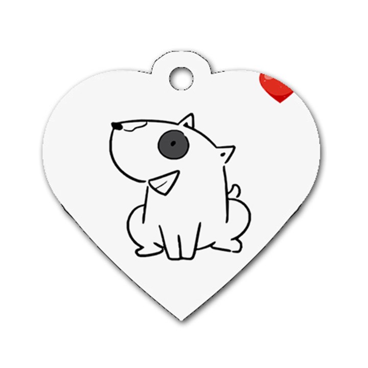 Bull Terrier T- Shirt Steal Your Heart Bull Terrier 08 T- Shirt Dog Tag Heart (Two Sides)