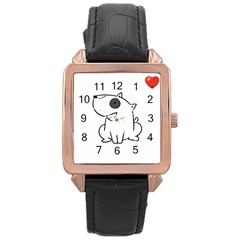 Bull Terrier T- Shirt Steal Your Heart Bull Terrier 08 T- Shirt Rose Gold Leather Watch  by EnriqueJohnson