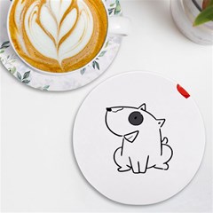 Bull Terrier T- Shirt Steal Your Heart Bull Terrier 08 T- Shirt Uv Print Round Tile Coaster by EnriqueJohnson