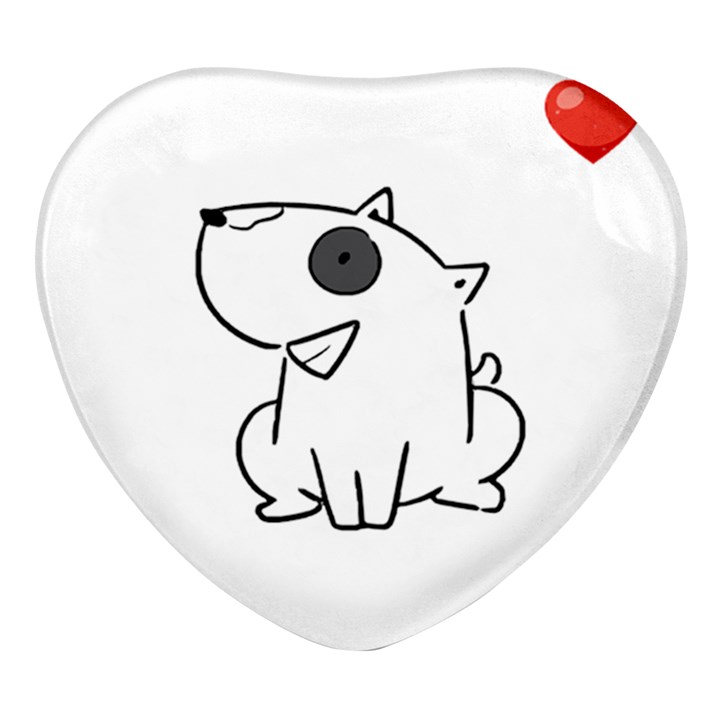 Bull Terrier T- Shirt Steal Your Heart Bull Terrier 08 T- Shirt Heart Glass Fridge Magnet (4 pack)