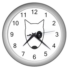 Bull Terrier T- Shirt White Look Calm Bull Terrier 18 T- Shirt (1) Wall Clock (silver) by EnriqueJohnson