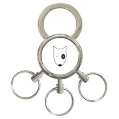 Bull Terrier T- Shirt White Look Calm Bull Terrier 18 T- Shirt (1) 3-ring Key Chain by EnriqueJohnson