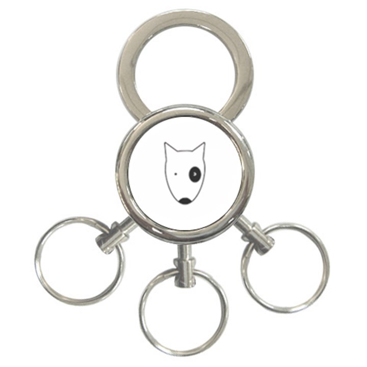 Bull Terrier T- Shirt White Look Calm Bull Terrier 18 T- Shirt (1) 3-Ring Key Chain