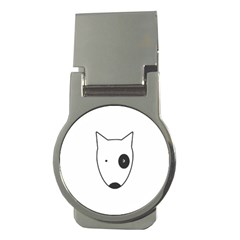 Bull Terrier T- Shirt White Look Calm Bull Terrier 18 T- Shirt (1) Money Clips (round)  by EnriqueJohnson