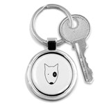 Bull Terrier T- Shirt White Look Calm Bull Terrier 18 T- Shirt (1) Key Chain (Round) Front