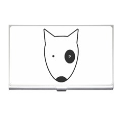 Bull Terrier T- Shirt White Look Calm Bull Terrier 18 T- Shirt (1) Business Card Holder by EnriqueJohnson