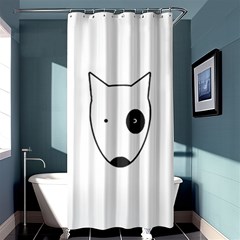 Bull Terrier T- Shirt White Look Calm Bull Terrier 18 T- Shirt (1) Shower Curtain 36  X 72  (stall)  by EnriqueJohnson