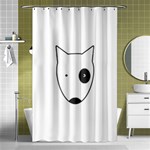 Bull Terrier T- Shirt White Look Calm Bull Terrier 18 T- Shirt (1) Shower Curtain 48  x 72  (Small)  Curtain(48  X 72 )