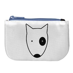 Bull Terrier T- Shirt White Look Calm Bull Terrier 18 T- Shirt (1) Large Coin Purse by EnriqueJohnson