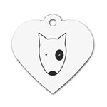 Bull Terrier T- Shirt White Look Calm Bull Terrier 18 T- Shirt Dog Tag Heart (Two Sides) Front