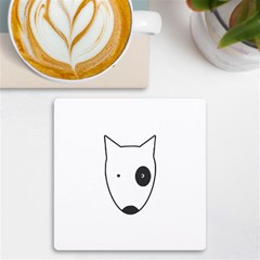 Bull Terrier T- Shirt White Look Calm Bull Terrier 18 T- Shirt Uv Print Square Tile Coaster  by EnriqueJohnson