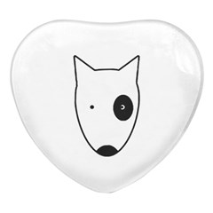 Bull Terrier T- Shirt White Look Calm Bull Terrier 18 T- Shirt Heart Glass Fridge Magnet (4 Pack) by EnriqueJohnson