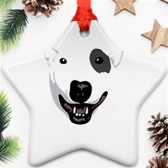 Bull Terrier T- Shirt White Look Calm Bull Terrier 23 T- Shirt Ornament (star) by EnriqueJohnson