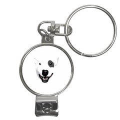 Bull Terrier T- Shirt White Look Calm Bull Terrier 23 T- Shirt Nail Clippers Key Chain