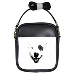 Bull Terrier T- Shirt White Look Calm Bull Terrier 23 T- Shirt Girls Sling Bag Front