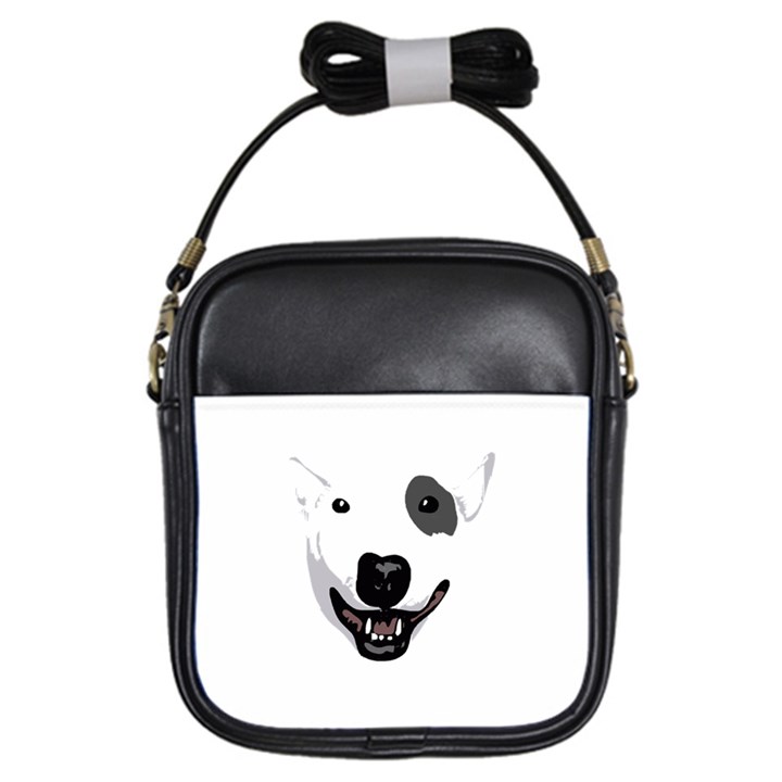 Bull Terrier T- Shirt White Look Calm Bull Terrier 23 T- Shirt Girls Sling Bag